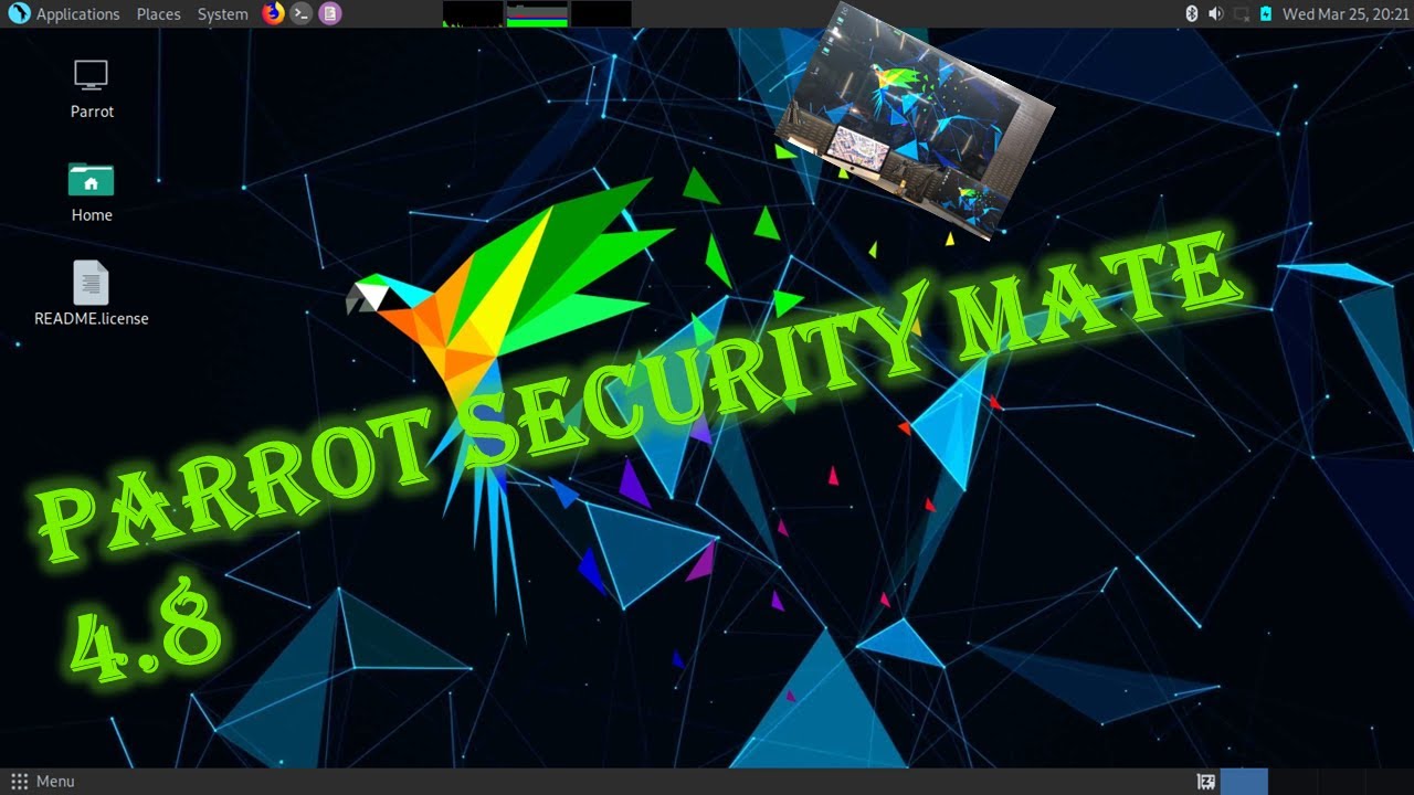 Figure 8 — 8 — The goal: a ParrotOS Security desktop (MATE) running on the uConsole, booted from the NVMe. Photo via web search (personal-reference use).
