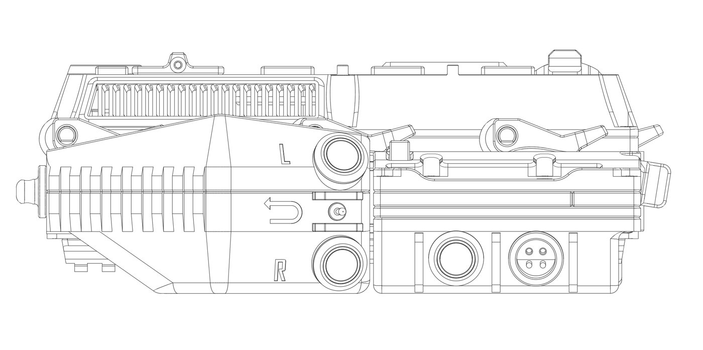 Figure 3 — 3 — Upstream CAD detail of the sliding screen on its rail, the keyboard emerging beneath. Drawing: ArcticEnrichmentCenter, DFCD upstream CAD (github.com/ArcticEnrichmentCenter/DFCD-cyberde…