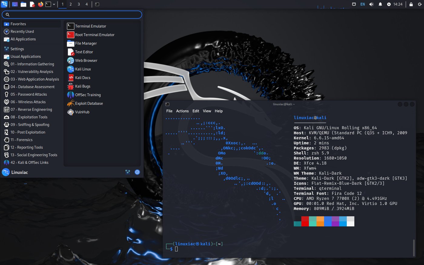 Figure 4 — 4 — Kali Linux (Xfce), the security-focused distribution the PiFlux supports for field work. Photo via web search (personal-reference use).